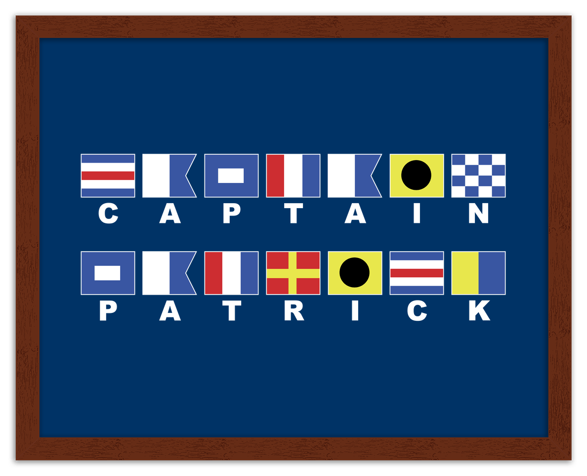 Personalized Nautical Flags Wall Art Decor Poster Photo Print, Ideal For Home or Office - Front View