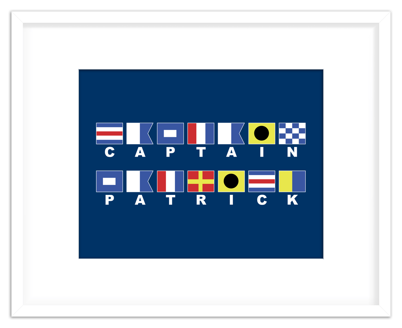 Personalized Nautical Flags Wall Art Decor Poster Photo Print, Ideal For Home or Office - Front View