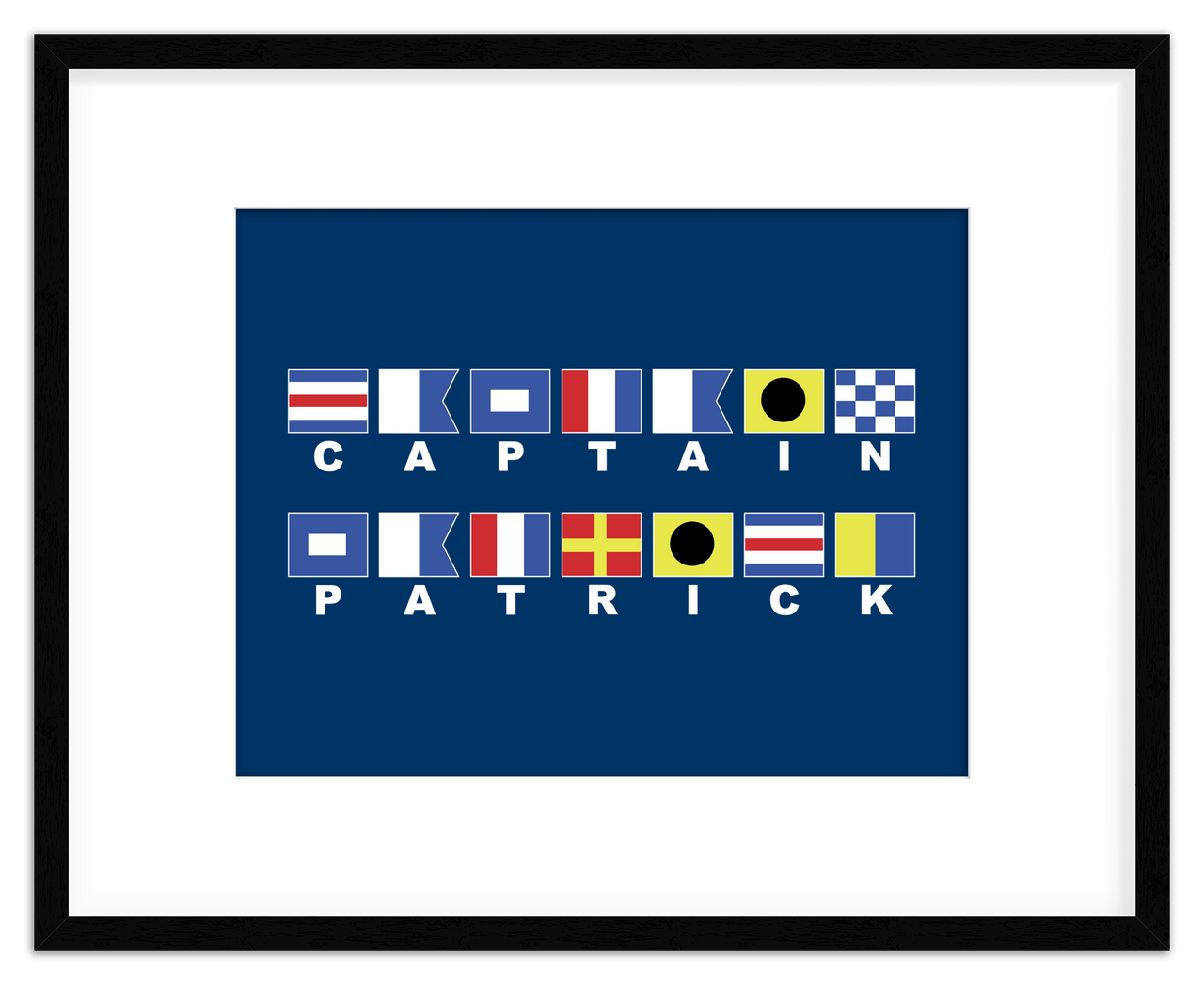Personalized Nautical Flags Wall Art Decor Poster Photo Print, Ideal For Home or Office - Front View