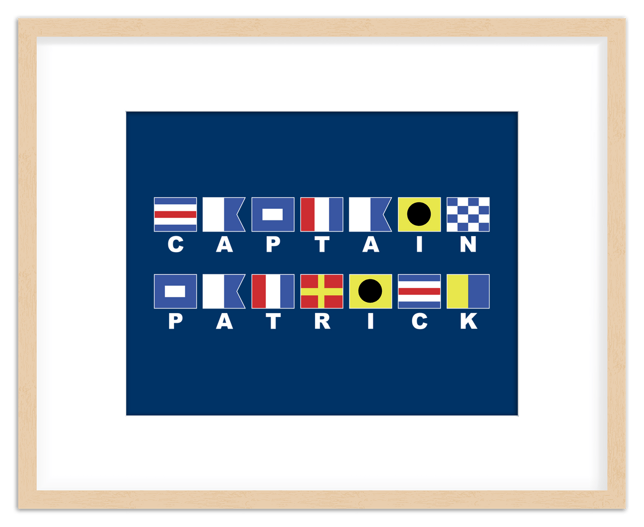 Personalized Nautical Flags Wall Art Decor Poster Photo Print, Ideal For Home or Office - Front View
