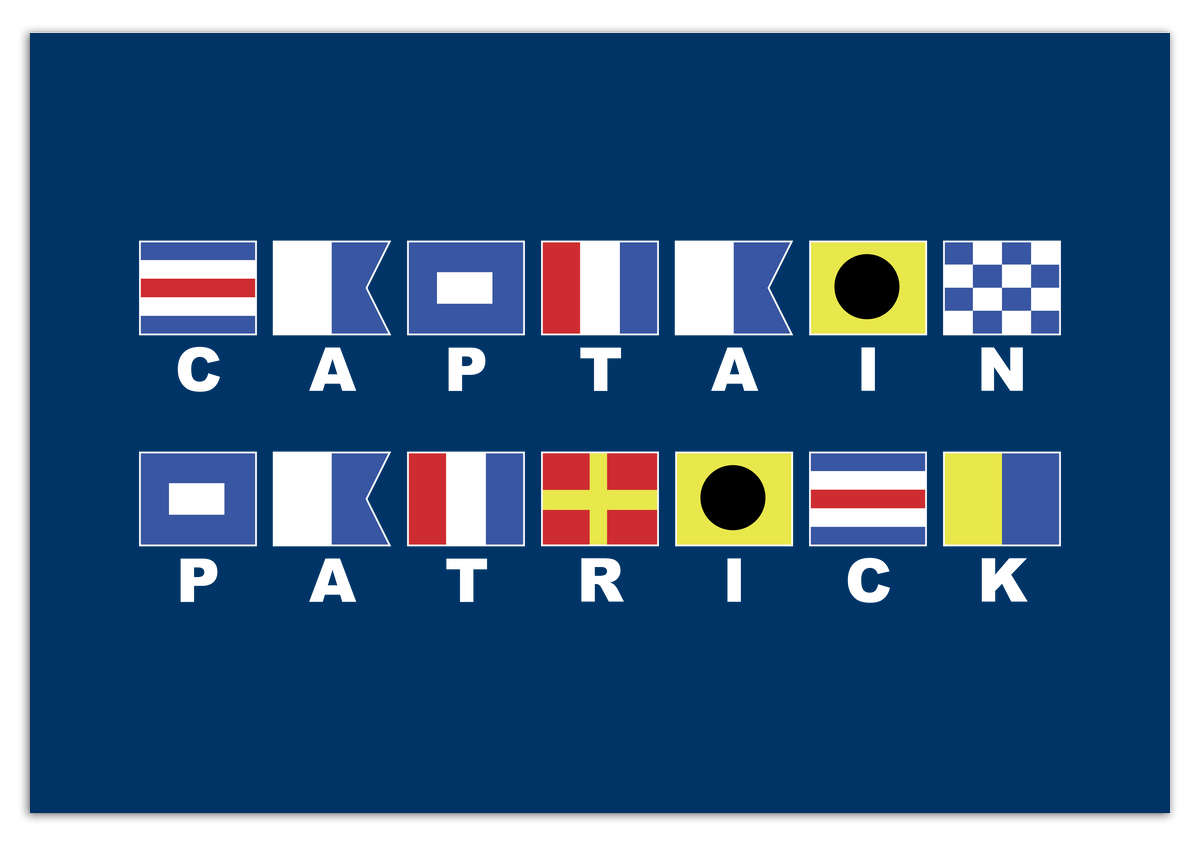 Personalized Nautical Flags Wall Art Decor Poster Photo Print, Ideal For Home or Office - Front View