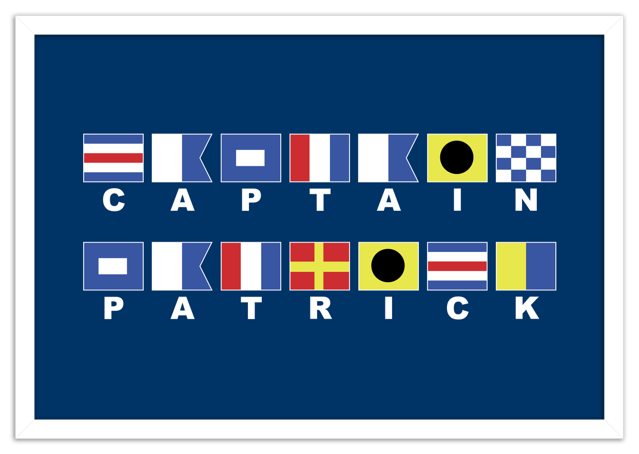 Personalized Nautical Flags Wall Art Decor Poster Photo Print, Ideal For Home or Office - Front View