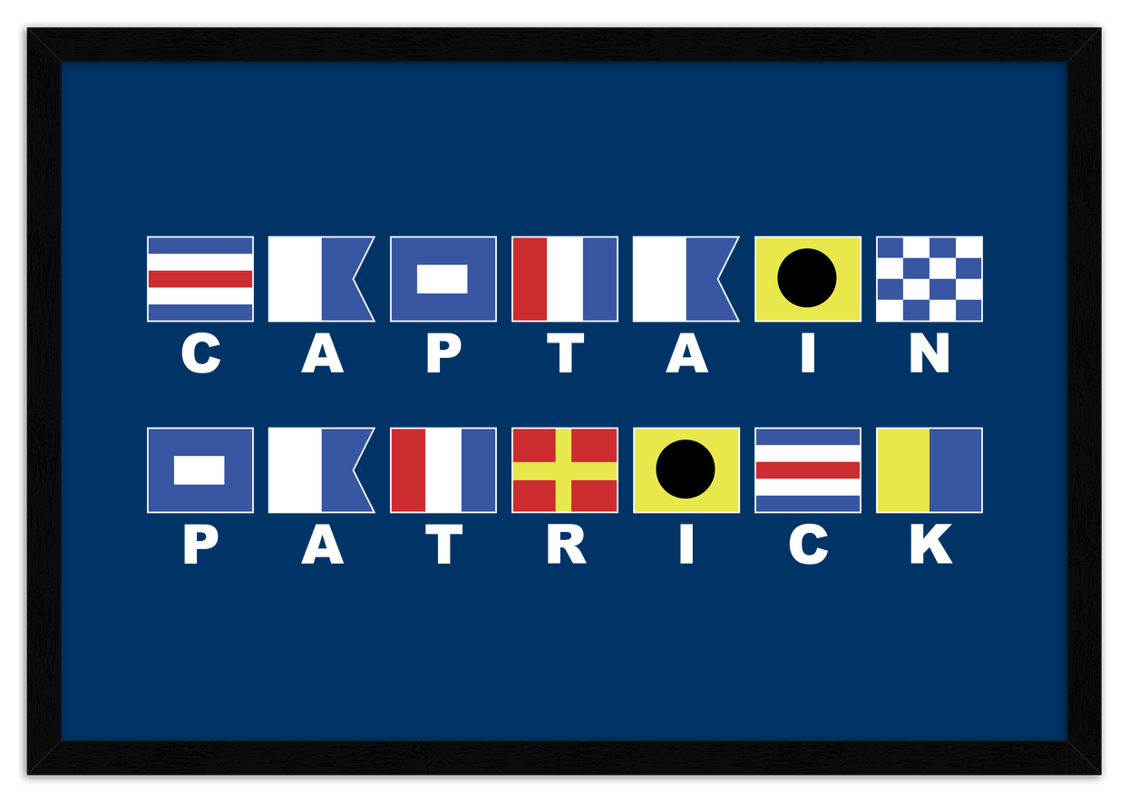 Personalized Nautical Flags Wall Art Decor Poster Photo Print, Ideal For Home or Office - Front View
