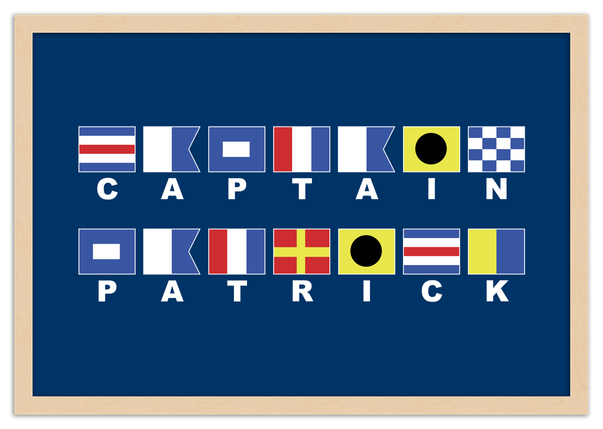 Personalized Nautical Flags Wall Art Decor Poster Photo Print, Ideal For Home or Office - Front View