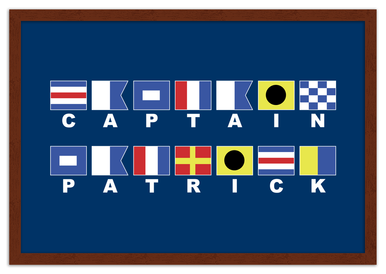 Personalized Nautical Flags Wall Art Decor Poster Photo Print, Ideal For Home or Office - Front View