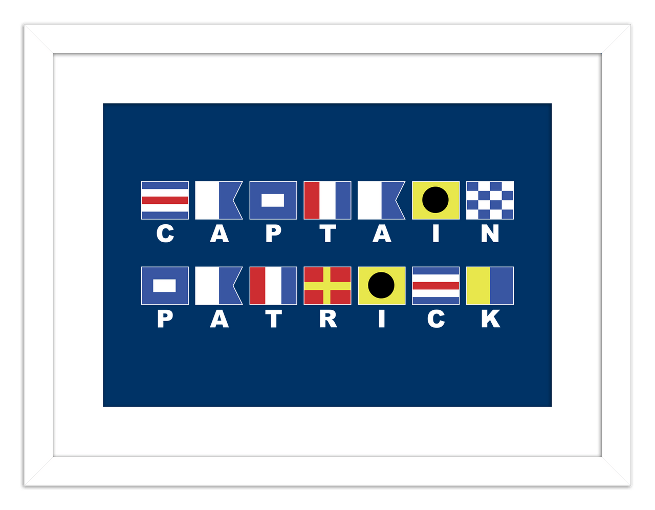 Personalized Nautical Flags Wall Art Decor Poster Photo Print, Ideal For Home or Office - Front View