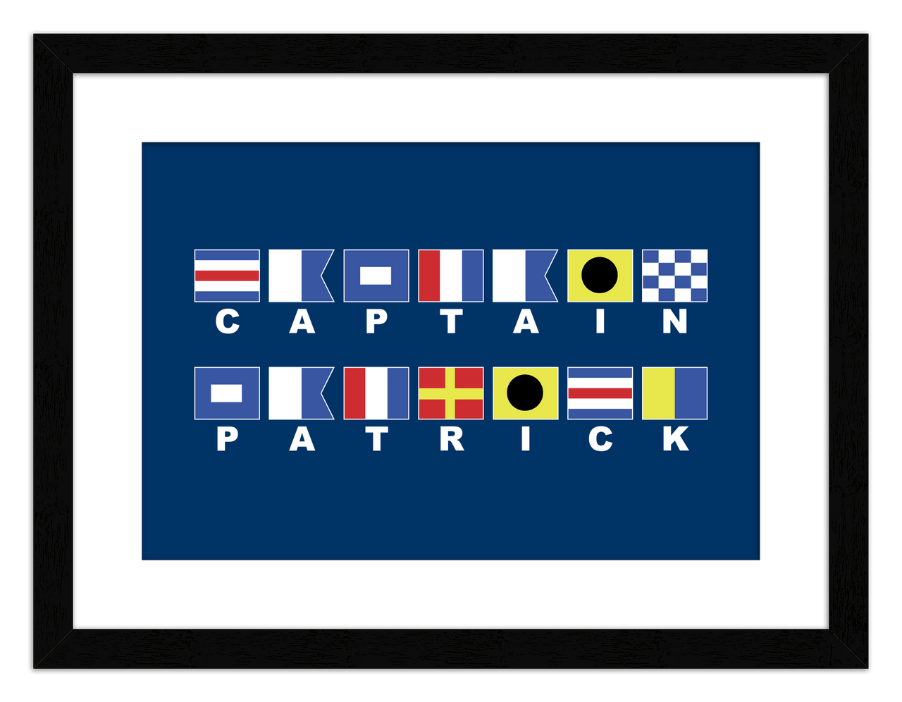 Personalized Nautical Flags Wall Art Decor Poster Photo Print, Ideal For Home or Office - Front View