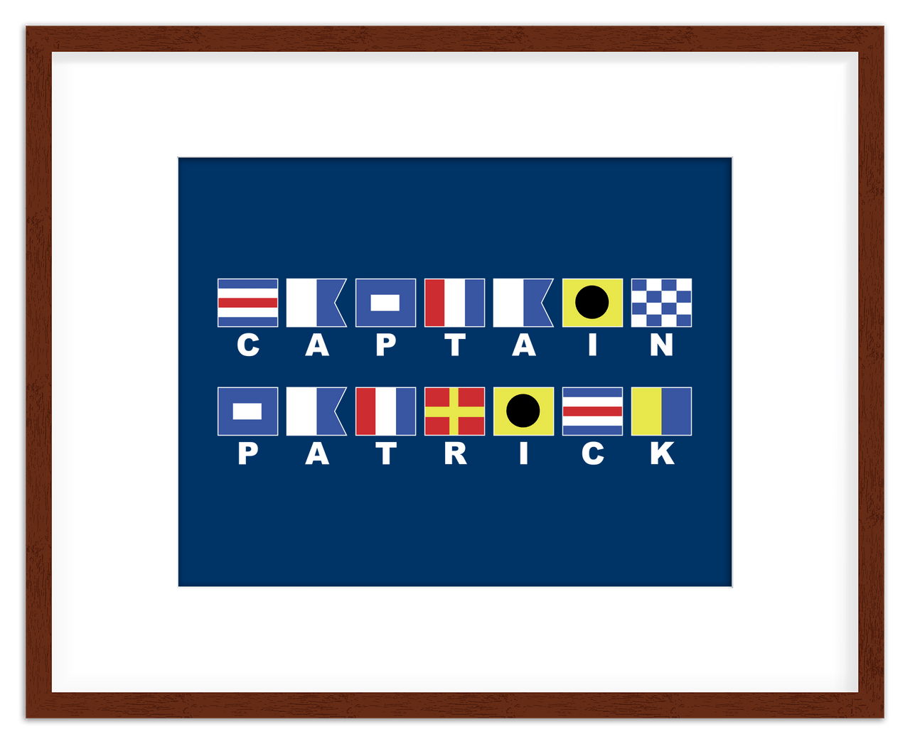 Personalized Nautical Flags Wall Art Decor Poster Photo Print, Ideal For Home or Office - Front View