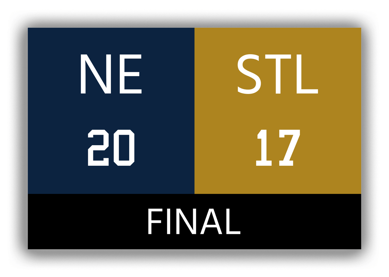 New England vs St Louis Canvas Wrap & Photo Print - 2001 2002 Football Championship - Front View