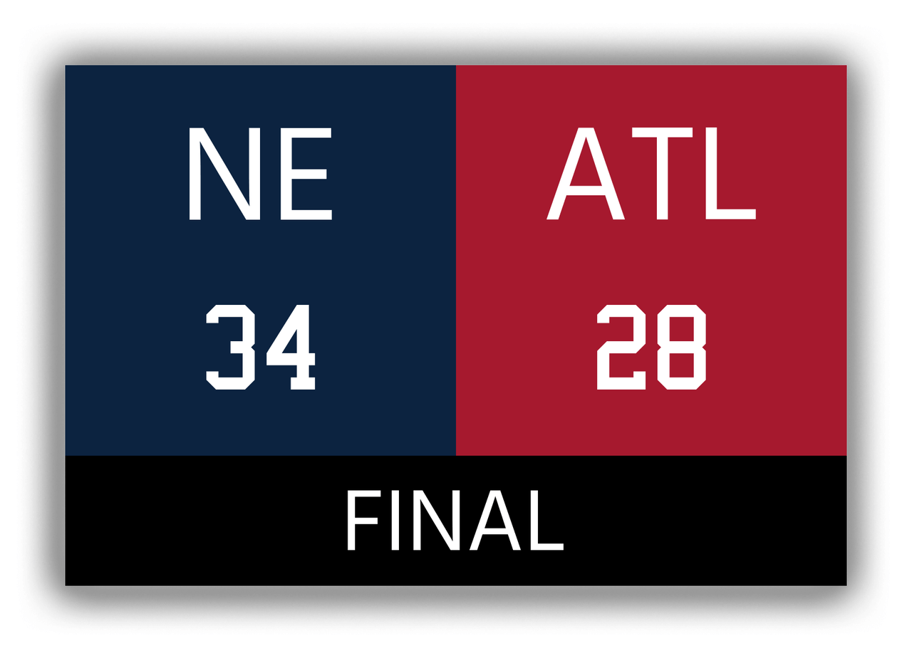 New England vs Atlanta Canvas Wrap & Photo Print - 2016 2017 Football Championship - Front View
