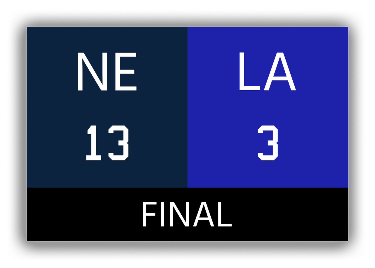 New England vs Los Angeles Canvas Wrap & Photo Print - 2018 2019 Football Championship - Front View