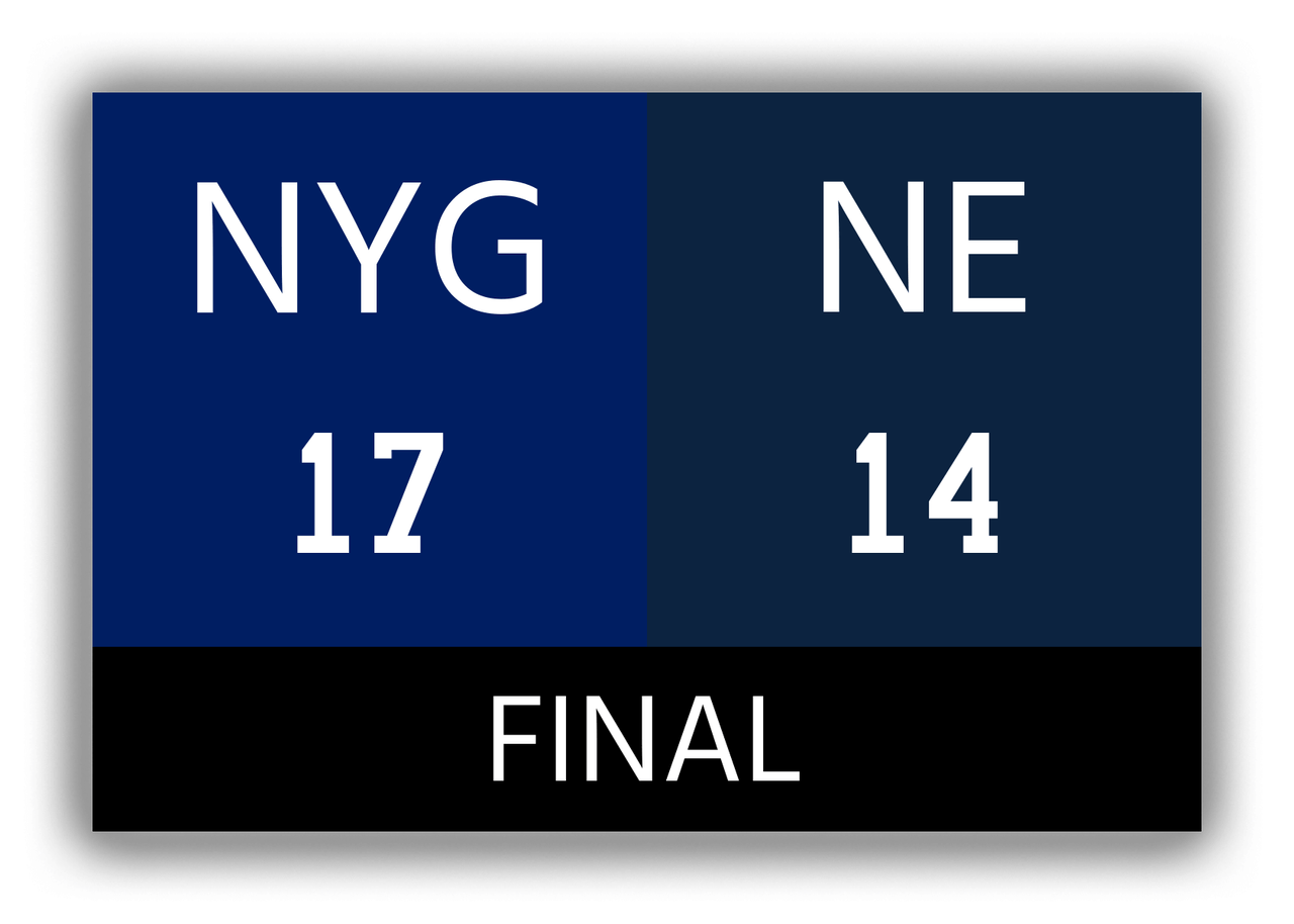 New York vs New England Canvas Wrap & Photo Print - 2007 2008 Football Championship - Front View