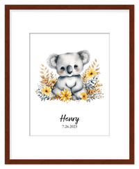 Thumbnail for Personalized Nursery Wall Art - Custom Portrait Baby Room Decor, Cute Safari & Woodland Animal for Kids, Toddler Bedroom, Framed Artwork, Best Gift for Moms, Girls, Boys, Family, Couples, & Friends - Front View