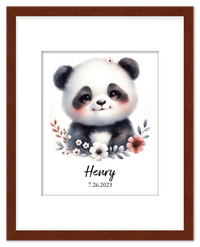 Thumbnail for Personalized Nursery Wall Art - Custom Portrait Baby Panda Room Decor, Cute Safari & Woodland Animal for Kids, Toddler Bedroom, Framed Artwork, Best Gift for Moms, Girls, Boys, Family, Couples, & Friends - Front View