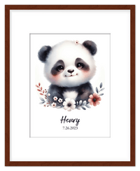 Thumbnail for Personalized Nursery Wall Art - Custom Portrait Baby Panda Room Decor, Cute Safari & Woodland Animal for Kids, Toddler Bedroom, Framed Artwork, Best Gift for Moms, Girls, Boys, Family, Couples, & Friends - Front View