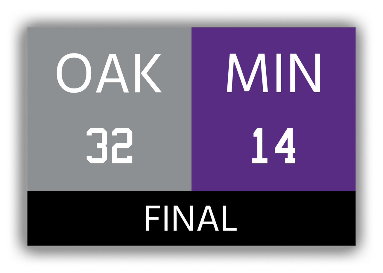 Oakland vs Minnesota Canvas Wrap & Photo Print - 1976 1977 Football Championship - Front View