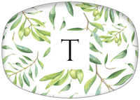 Thumbnail for Personalized Olive Branch Platter - Initial - Front View