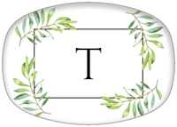 Thumbnail for Personalized Olive Branch Platter - Initial With Border - Front View