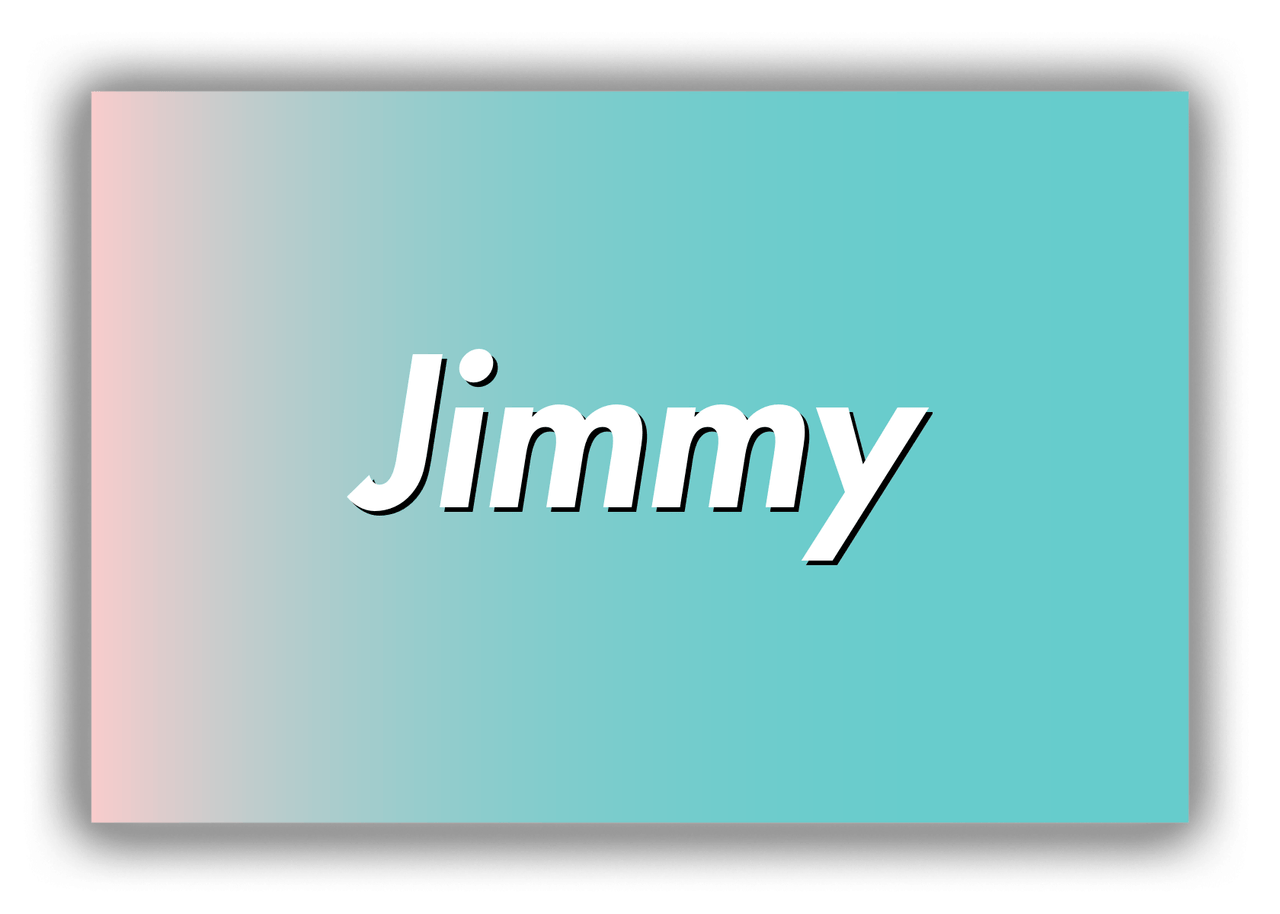 Personalized Ombre Canvas Wrap & Photo Print - Teal and Pink - Front View