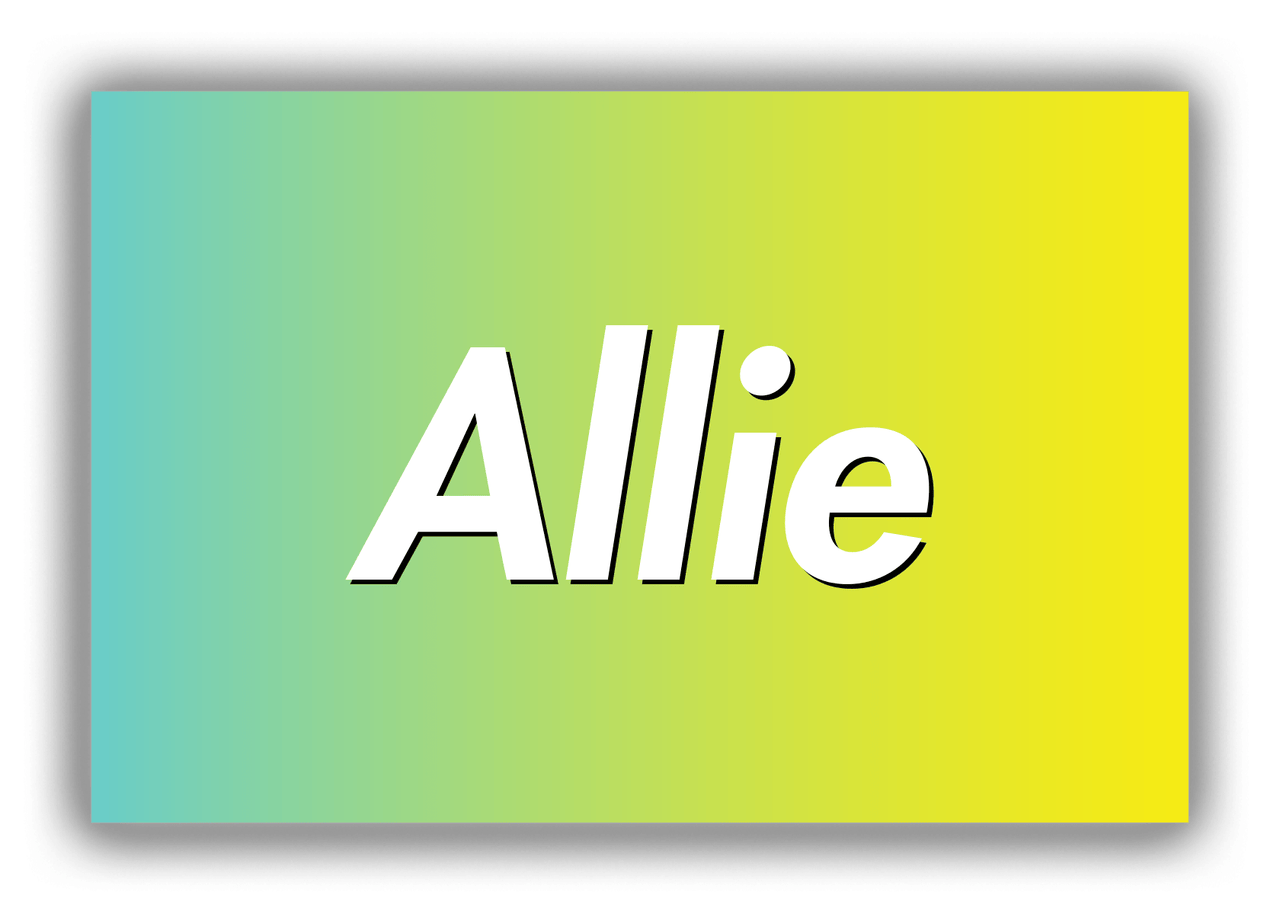 Personalized Ombre Canvas Wrap & Photo Print - Yellow and Teal - Front View