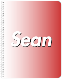 Thumbnail for Personalized Ombre Notebook - Red and White - Front View
