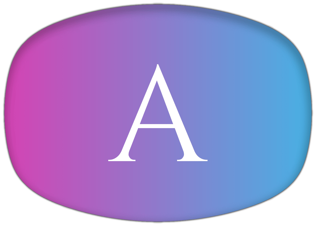 Personalized Ombre Plastic Platter - Initial - Front View