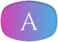 Thumbnail for Personalized Ombre Plastic Platter - Initial - Front View