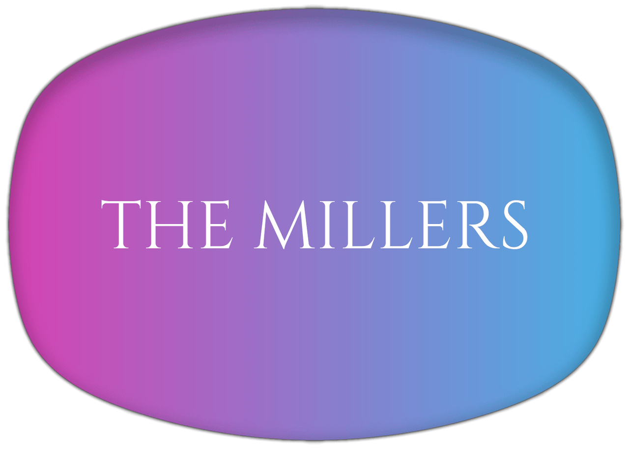Personalized Ombre Plastic Platter - Name - Front View