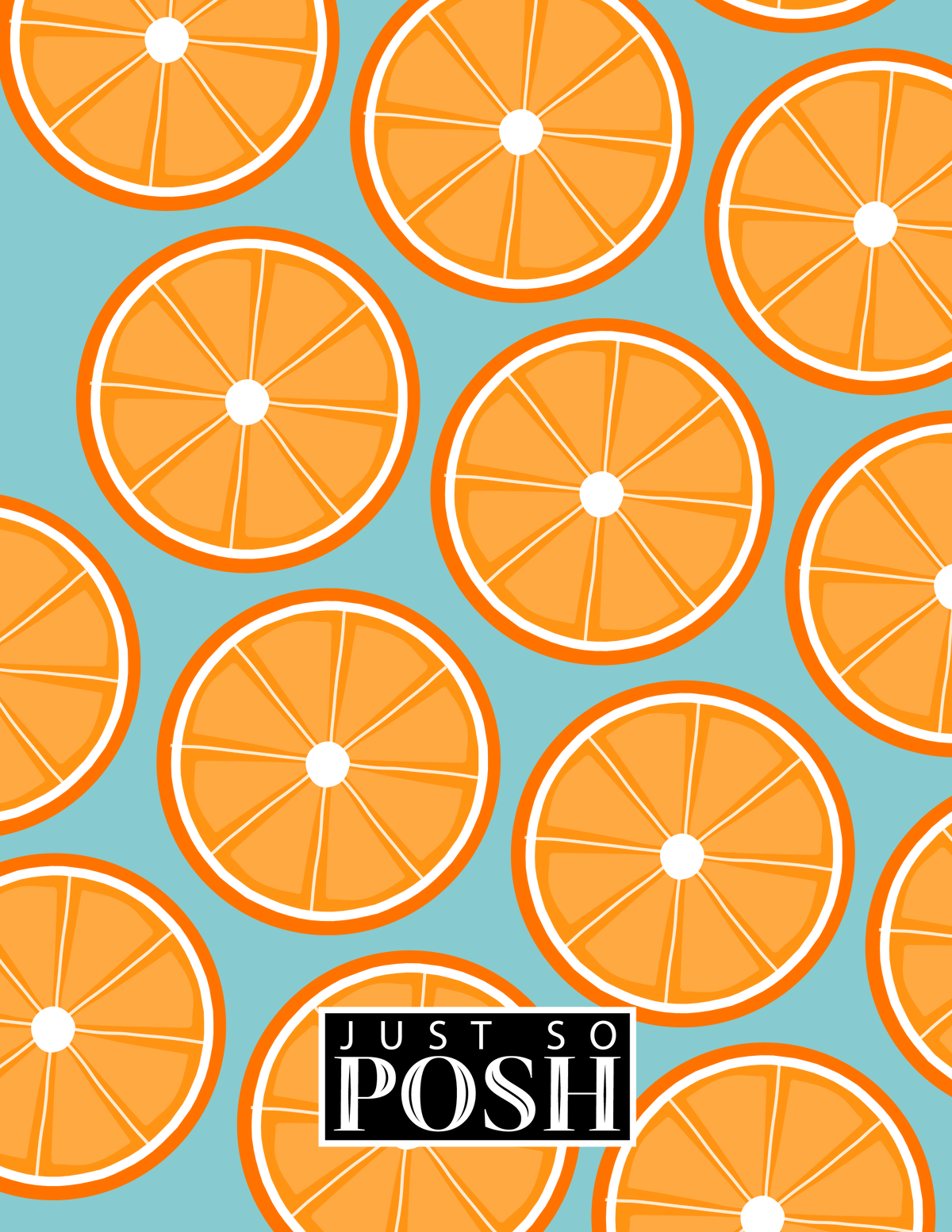 Personalized Oranges Notebook - Square Nameplate - Back View