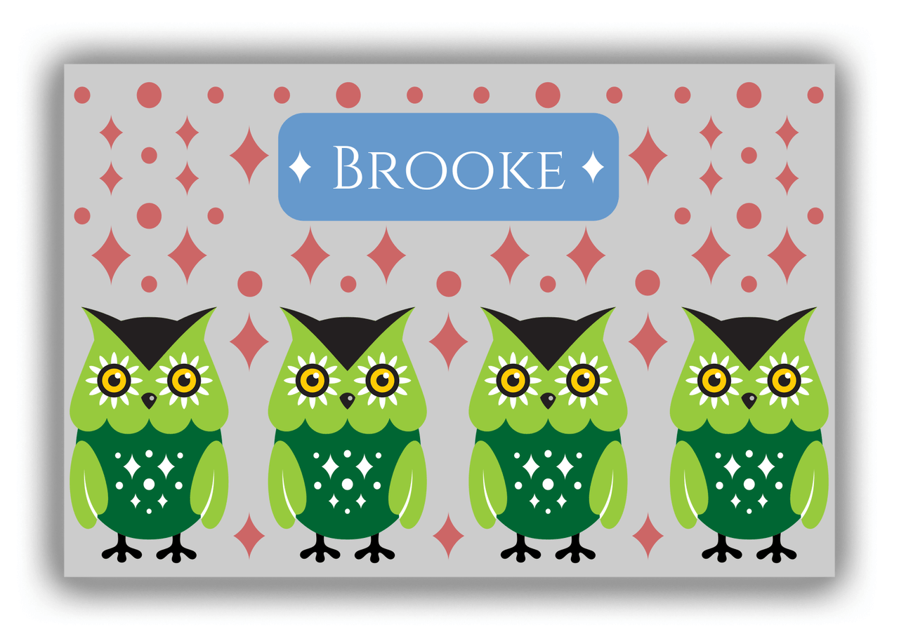 Personalized Owl Canvas Wrap & Photo Print II - Owl 08 - Grey Background - Front View