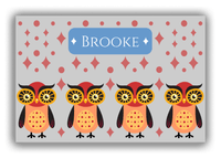Thumbnail for Personalized Owl Canvas Wrap & Photo Print II - Owl 11 - Grey Background - Front View