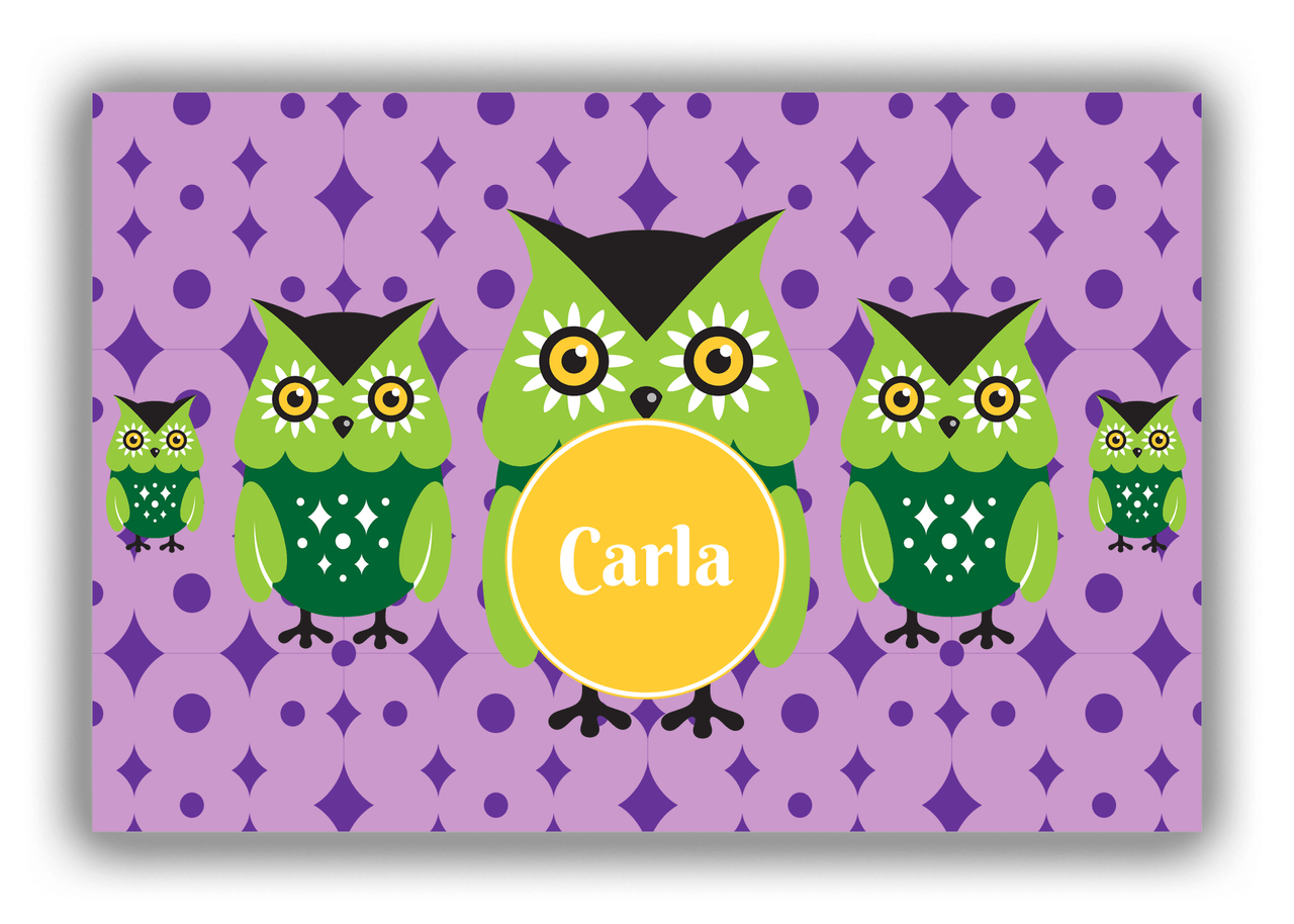 Personalized Owl Canvas Wrap & Photo Print IV - Owl 08 - Pink Background - Front View