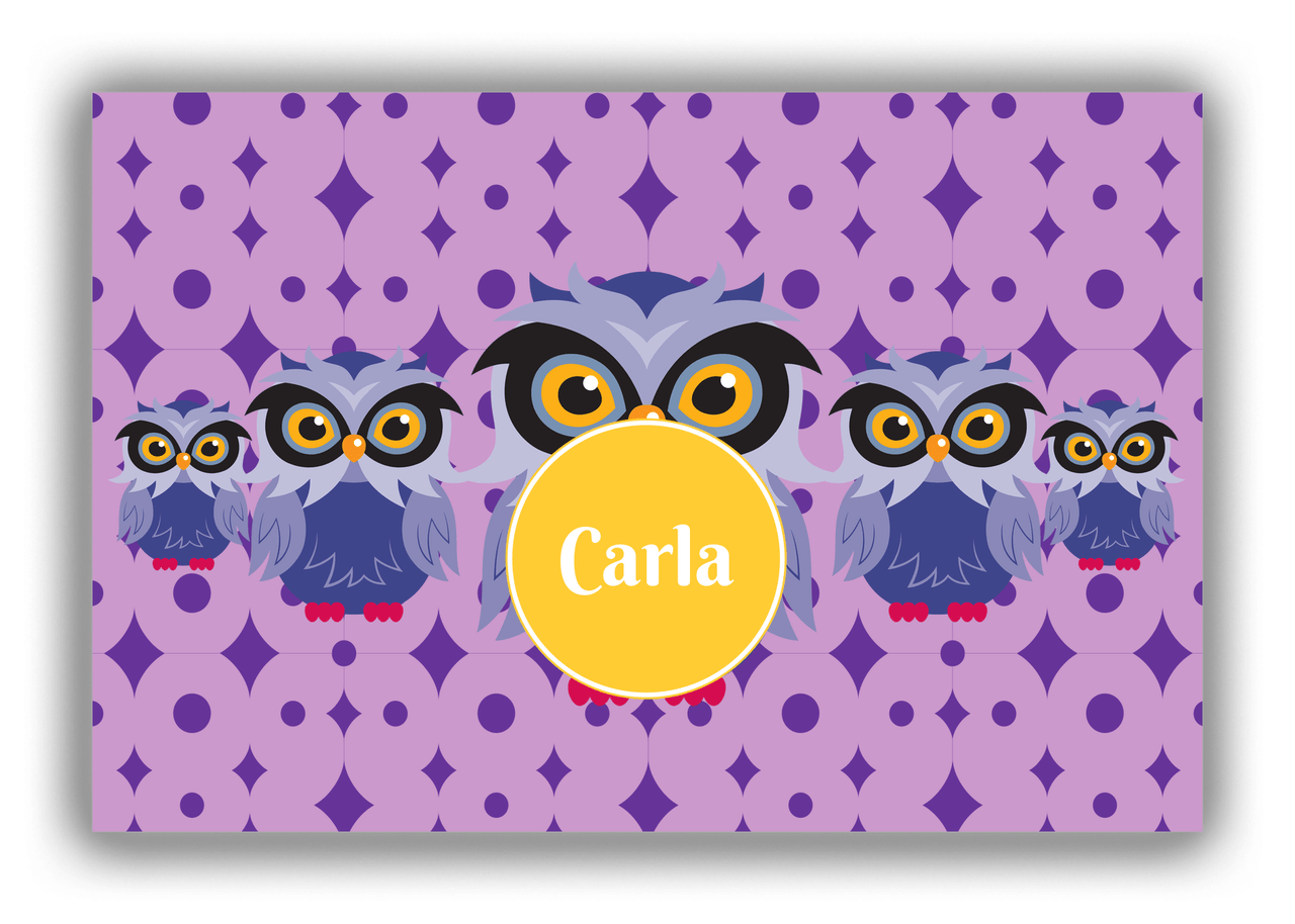 Personalized Owl Canvas Wrap & Photo Print IV - Owl 05 - Pink Background - Front View