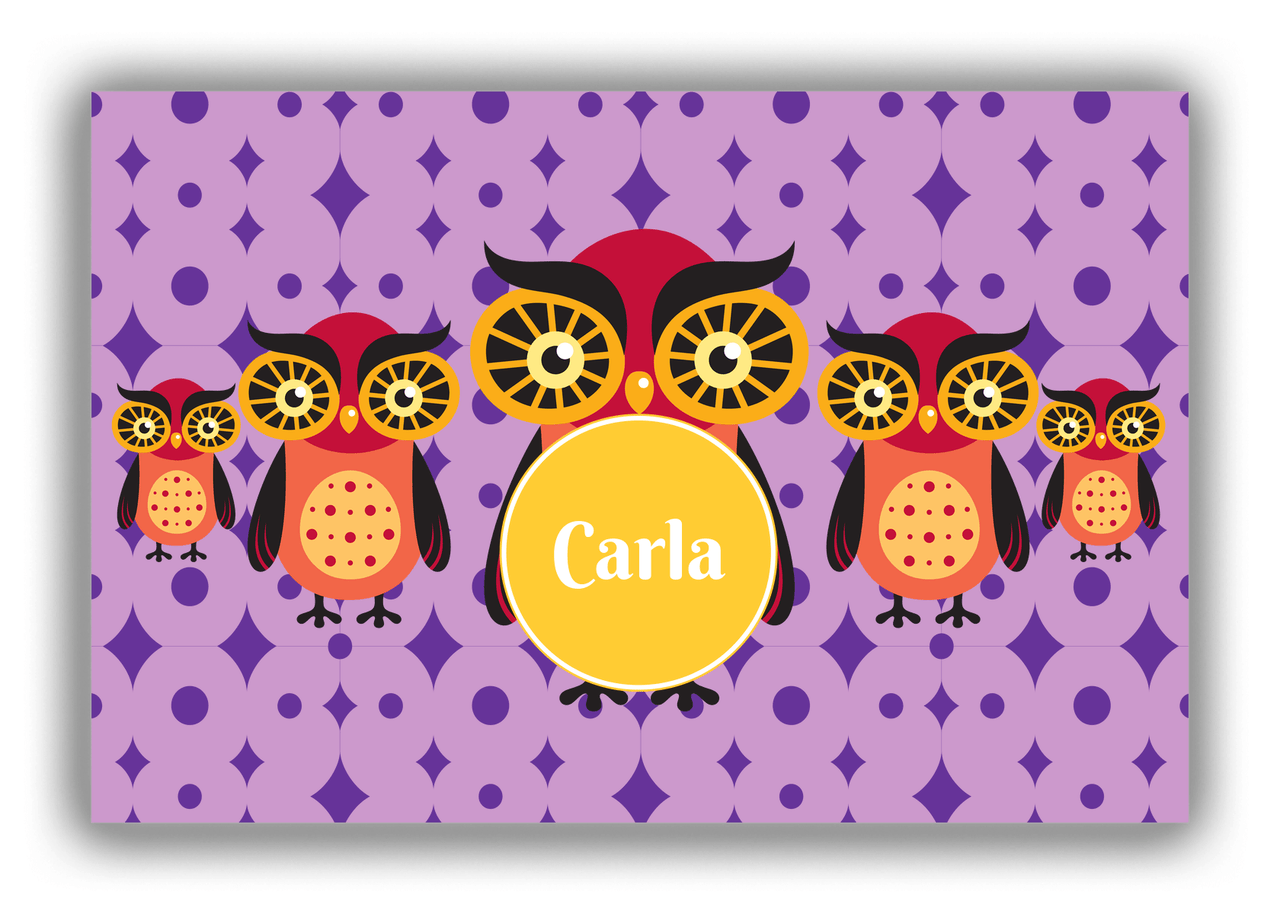 Personalized Owl Canvas Wrap & Photo Print IV - Owl 11 - Pink Background - Front View