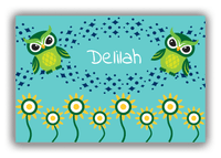 Thumbnail for Personalized Owl Canvas Wrap & Photo Print V - Owl 03 - Teal Background - Front View