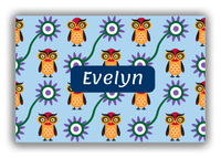 Thumbnail for Personalized Owl Canvas Wrap & Photo Print VI - Owl 11 - Blue Background - Front View