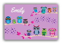 Thumbnail for Personalized Owl Canvas Wrap & Photo Print VIII - All Owls - Pink Background - Front View