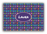 Thumbnail for Personalized Owl Canvas Wrap & Photo Print X - Purple Background - Oval Nameplate - Front View