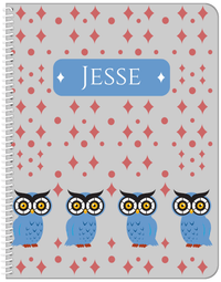 Thumbnail for Personalized Owl Notebook II - Grey Background - Owl VI - Front View
