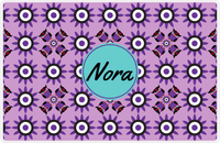 Thumbnail for Personalized Owl Placemat - Sunflowers - Owl 02 - Lilac Background with Purple Owl -  View