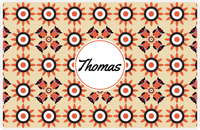 Thumbnail for Personalized Owl Placemat - Sunflowers - Owl 02 - Tan Background with Orange Owl -  View