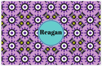 Thumbnail for Personalized Owl Placemat - Sunflowers - Owl 03 - Lilac Background with Purple Owl -  View