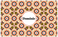 Thumbnail for Personalized Owl Placemat - Sunflowers - Owl 03 - Tan Background with Orange Owl -  View