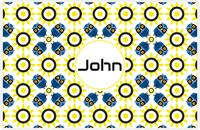 Thumbnail for Personalized Owl Placemat - Sunflowers - Owl 04 - White Background with Blue Owl -  View