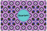 Thumbnail for Personalized Owl Placemat - Sunflowers - Owl 04 - Lilac Background with Purple Owl -  View