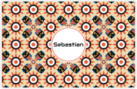 Thumbnail for Personalized Owl Placemat - Sunflowers - Owl 04 - Tan Background with Orange Owl -  View