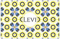 Thumbnail for Personalized Owl Placemat - Sunflowers - Owl 05 - White Background with Blue Owl -  View