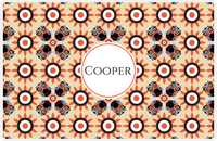 Thumbnail for Personalized Owl Placemat - Sunflowers - Owl 05 - Tan Background with Orange Owl -  View