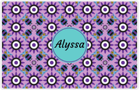 Thumbnail for Personalized Owl Placemat - Sunflowers - Owl 09 - Lilac Background with Purple Owl -  View