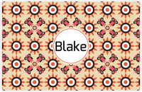 Thumbnail for Personalized Owl Placemat - Sunflowers - Owl 07 - Tan Background with Orange Owl -  View